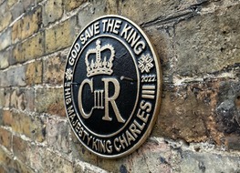 aluminium king Charles 3rd plaque